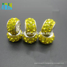 Perles en cristal avec des perles de gros trou de rhinestone pour des bracelets